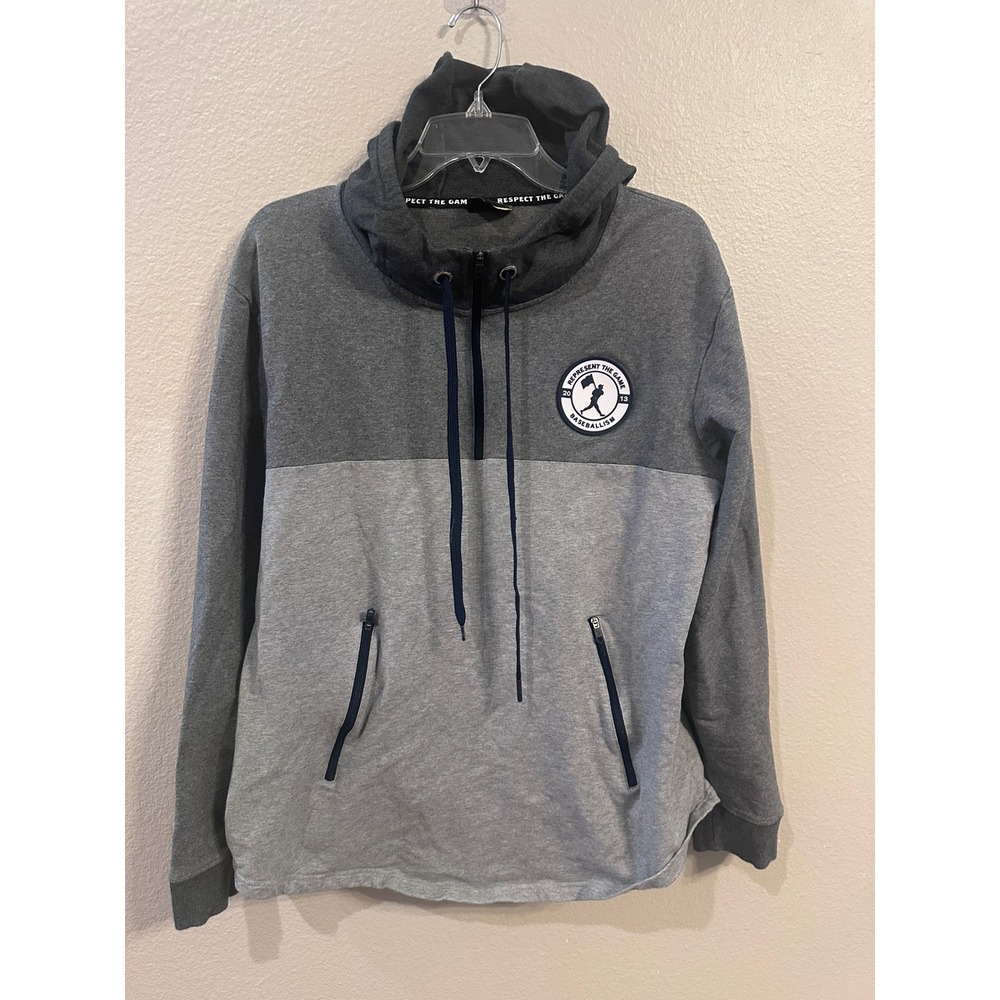 Baseballism Represent The Game Hoodie Pullover Sweatshirt XL Gray